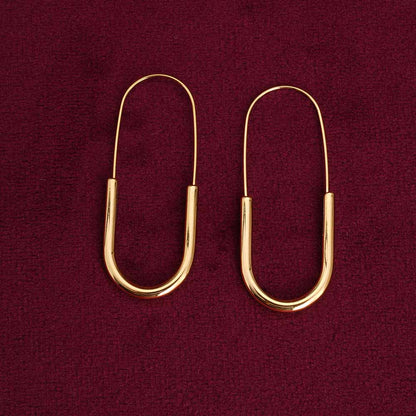 Sleek U Shaped Hoops Earrings