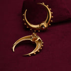 Crescent Moon Charms Stud Earrings