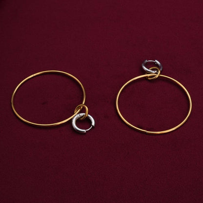 Unique Dual Tone Hoop Earrings
