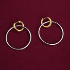 Double Hoop Earrings With Gold Accents