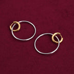 Double Hoop Earrings With Gold Accents