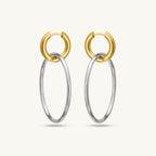 Double Hoop Earrings With Gold Accents