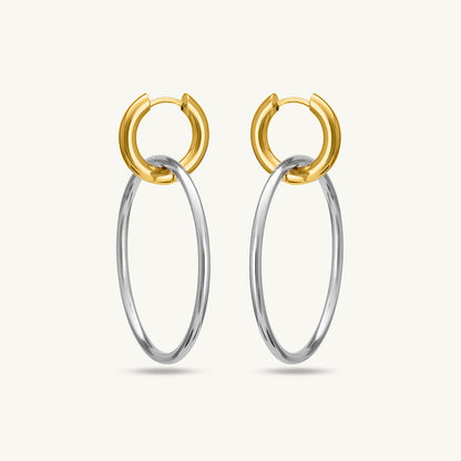 Double Hoop Earrings With Gold Accents
