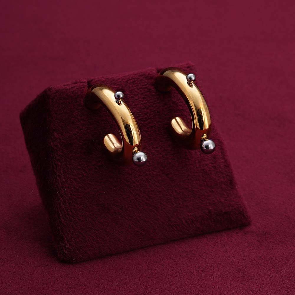 Chic Dual Tone Hoop Earrings