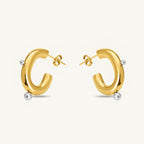Chic Dual Tone Hoop Earrings