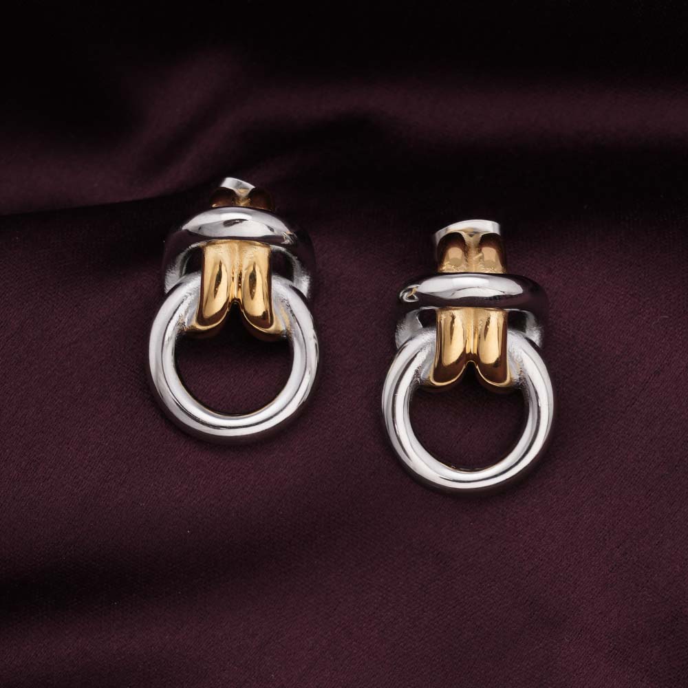 Knotted Gold Multicolored Stud Earring