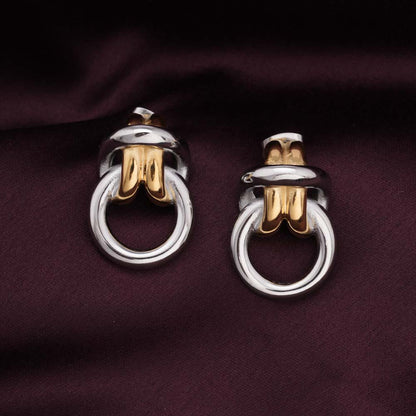 Knotted Gold Multicolored Stud Earring