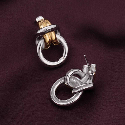 Knotted Gold Multicolored Stud Earring