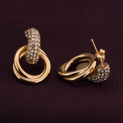 Urban Edge Gold Stud Earrings