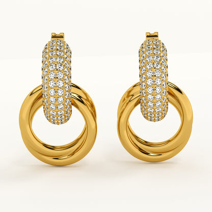 Urban Edge Gold Stud Earrings