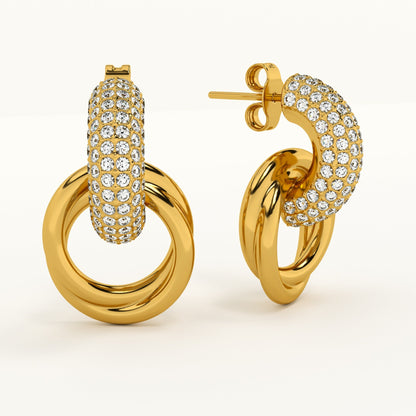 Urban Edge Gold Stud Earrings
