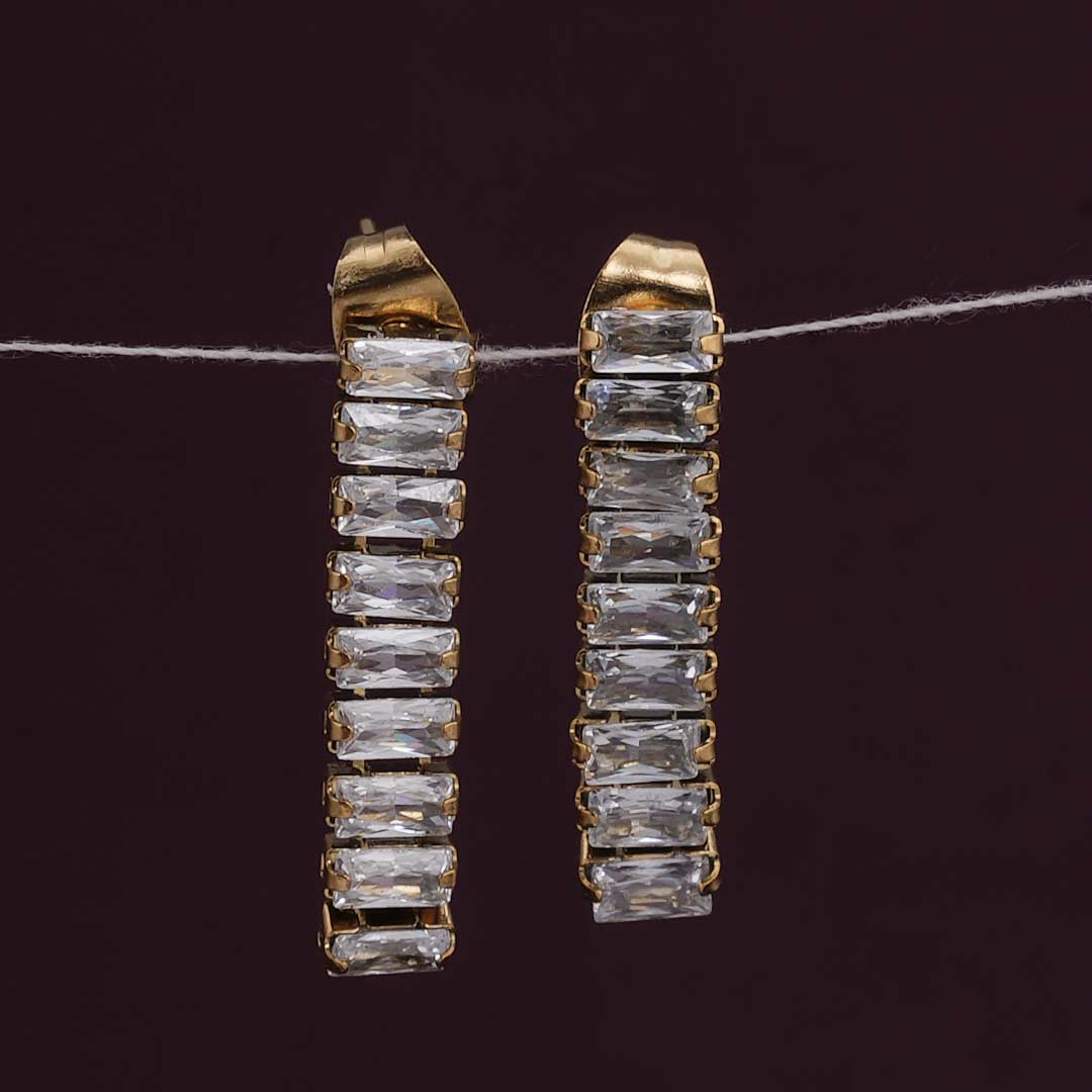 Baguette Tennis Drop Earrings