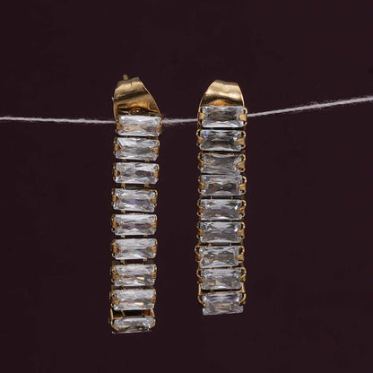 Baguette Tennis Drop Earrings