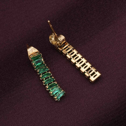 Green Emerald Drop Earring