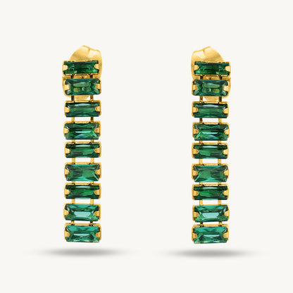 Green Emerald Drop Earring