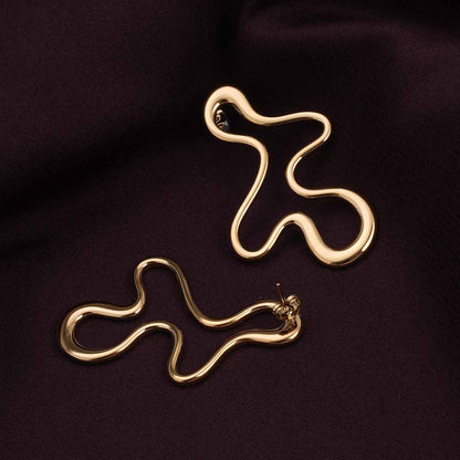 Minimalist Irregular Hollow Drop Earrings
