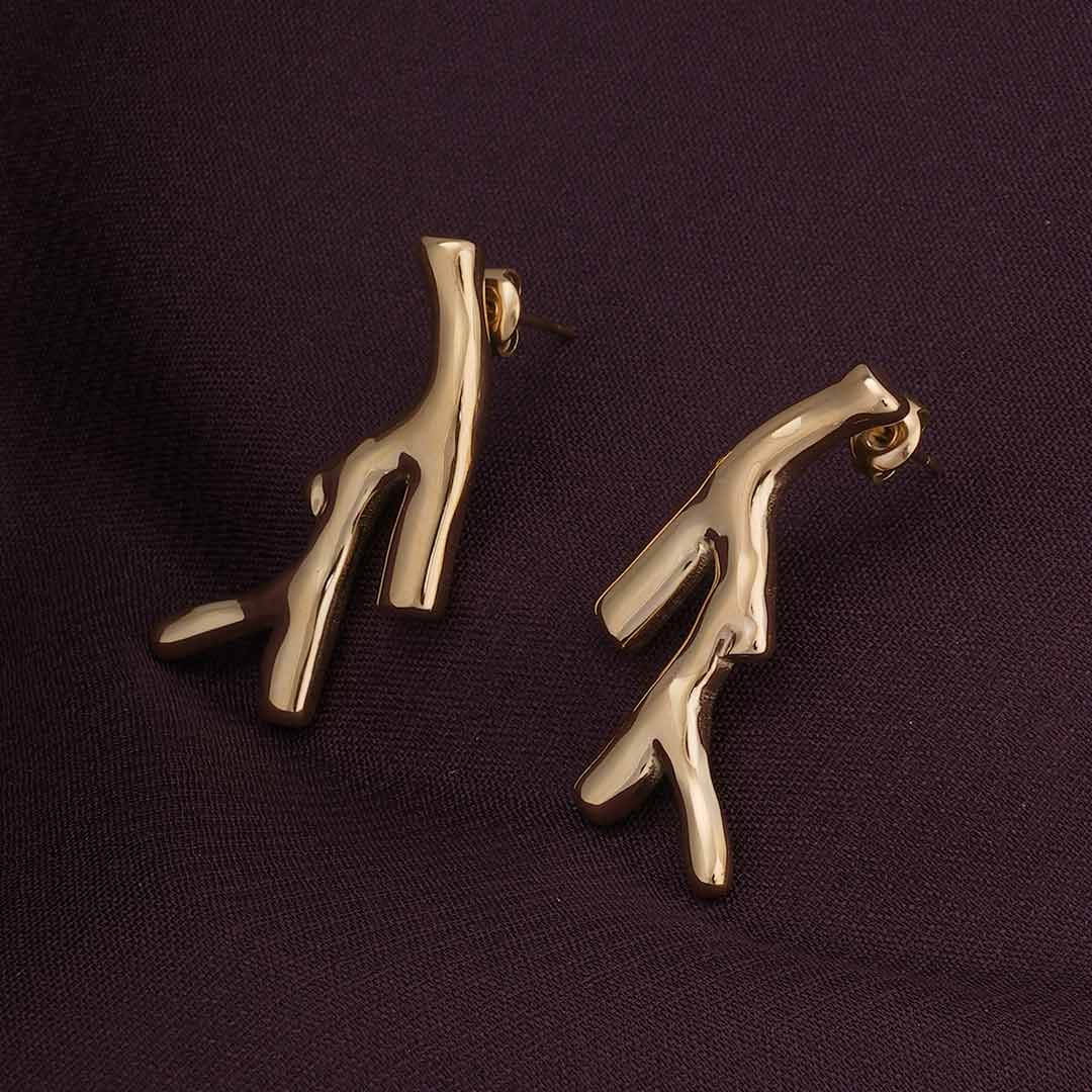 Coral Branch Stud Earrings