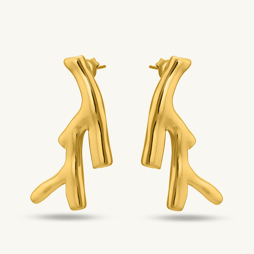 Coral Branch Stud Earrings