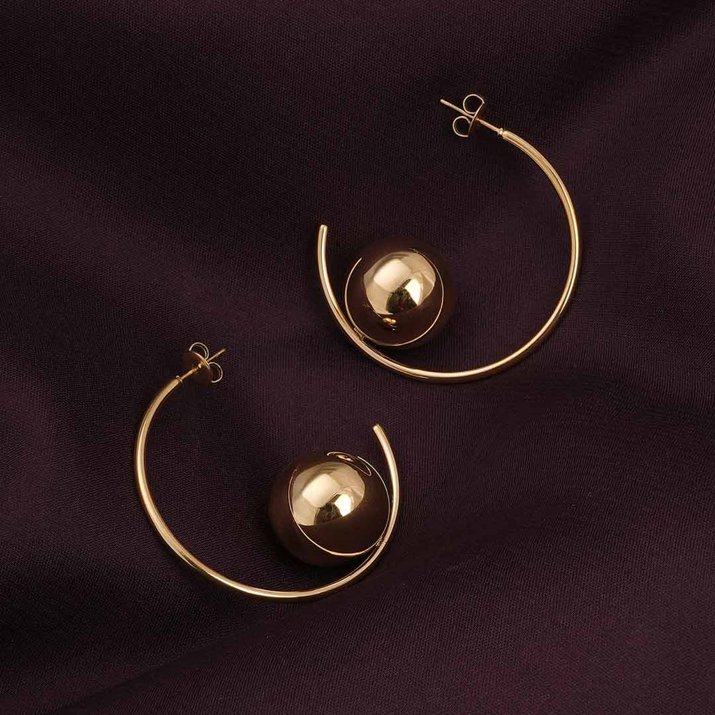 Ball Half Hoop Earrings