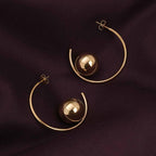 Ball Half Hoop Earrings