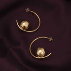 Ball Half Hoop Earrings