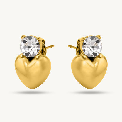 Heart Shape Single Stone Drop earrings
