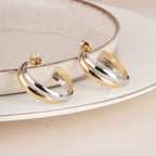 Double Layer C Hoop Earrings