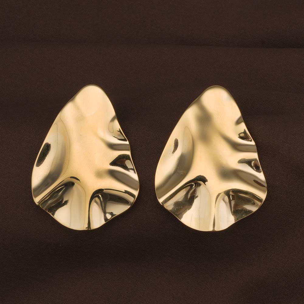 Golden Leaf Stud Earrings
