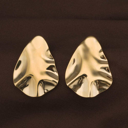 Golden Leaf Stud Earrings