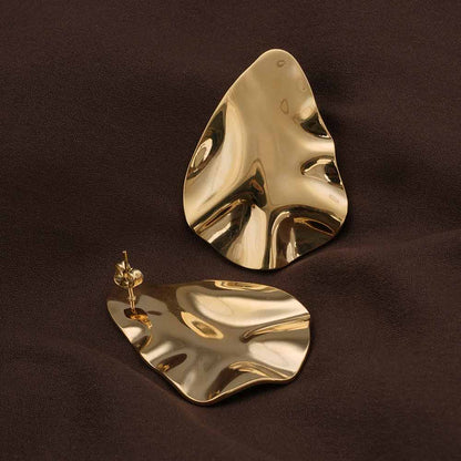 Golden Leaf Stud Earrings