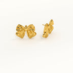 Chic Golden Ribbon Stud Earrings