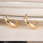 Cashew Diamond Studded Hoop Earrings