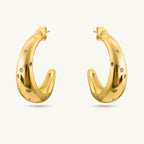 Cashew Diamond Studded Hoop Earrings