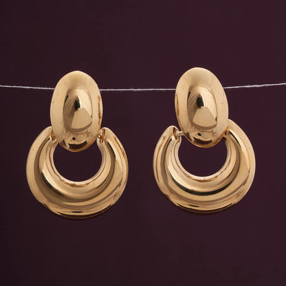 Round Ear Buckle Drop Earrings