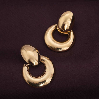 Round Ear Buckle Drop Earrings