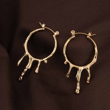 Round Dripping Hoop Earrings