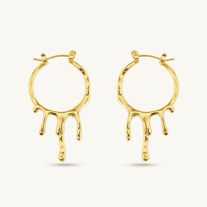 Round Dripping Hoop Earrings