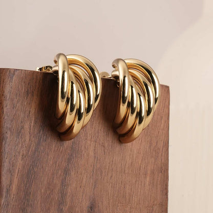 Minimalist C Shape Stud Earrings