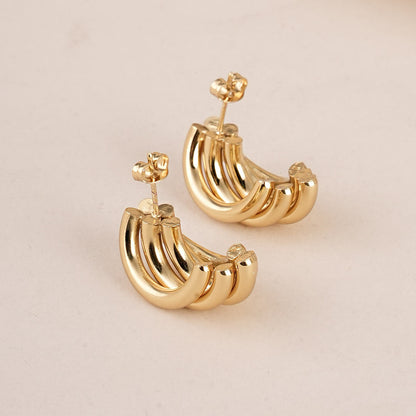 Minimalist C Shape Stud Earrings