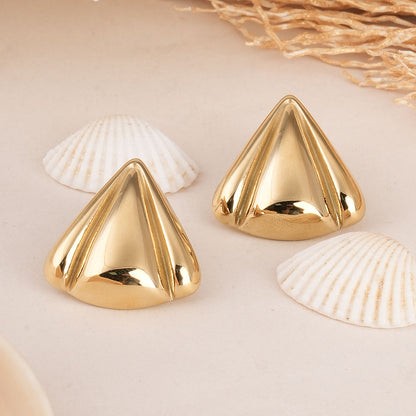 Golden Triangle Stud Earrings