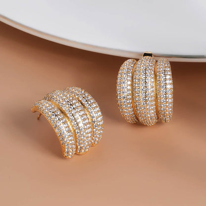 Triple C Diamond Stud Earrings