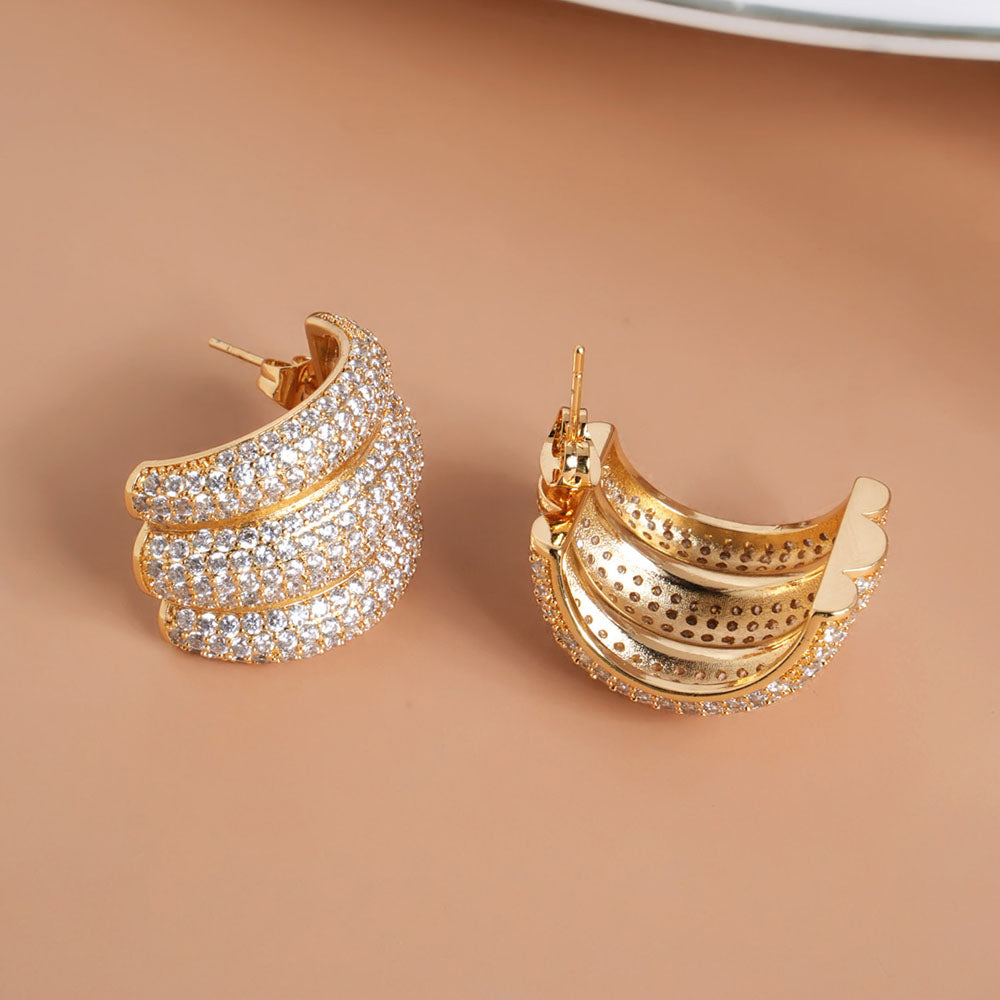 Triple C Diamond Stud Earrings