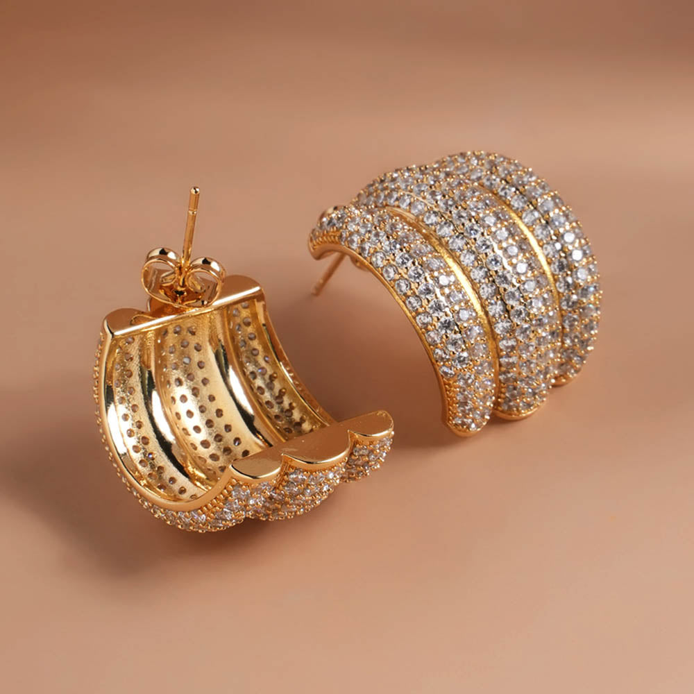 Triple C Diamond Stud Earrings
