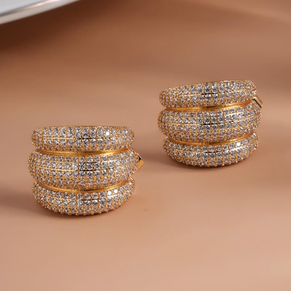 Triple C Diamond Stud Earrings