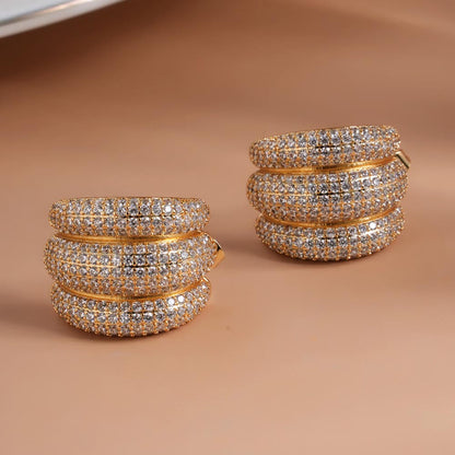 Triple C Diamond Stud Earrings