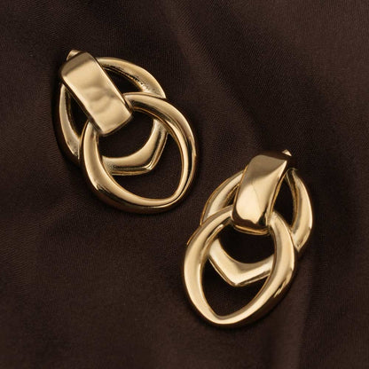 Linked Oval Drop Earrings