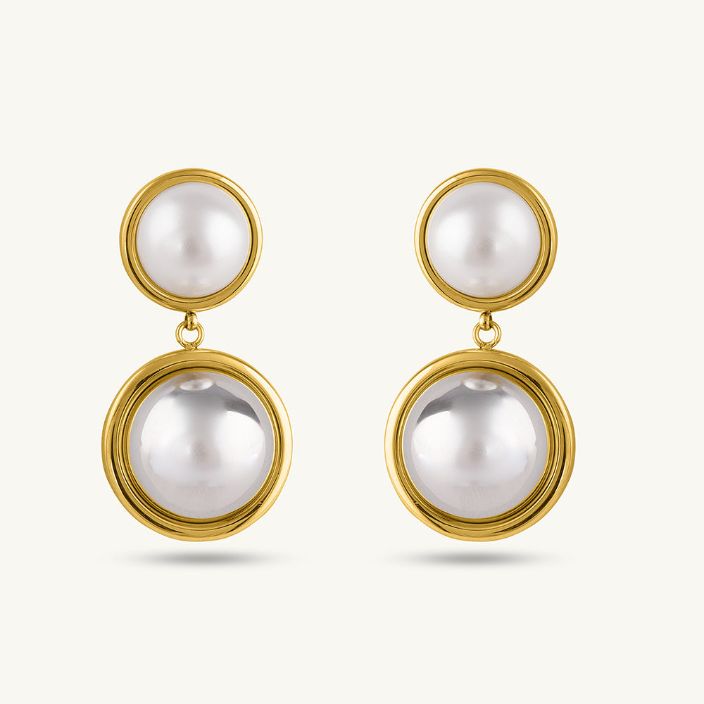 Double Circle Drop Earrings