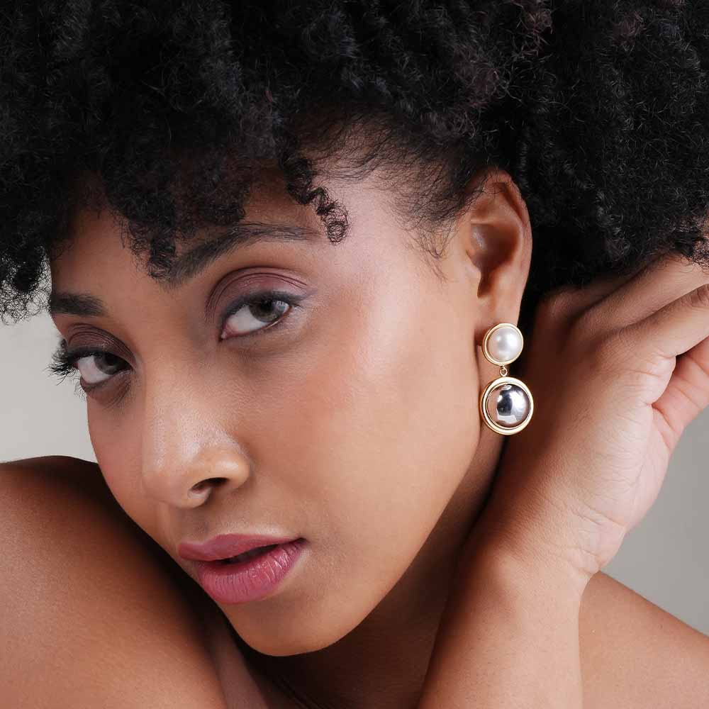 Double Circle Drop Earrings