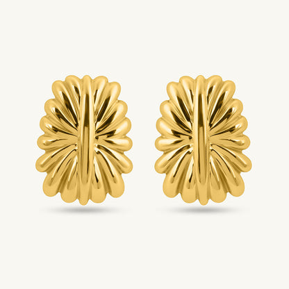 Golden Floral Stud Earrings