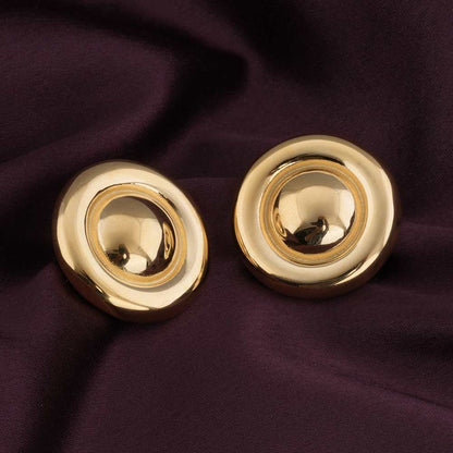 Golden Round Stud earrings